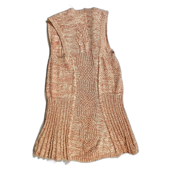 NWT Thistle & Lavender Pink White Long Cardigan Vest Cottage Cabin Cozy Large - Picture 2 of 6